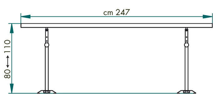 Chinesport Barre Parallele 2.5 m 01329