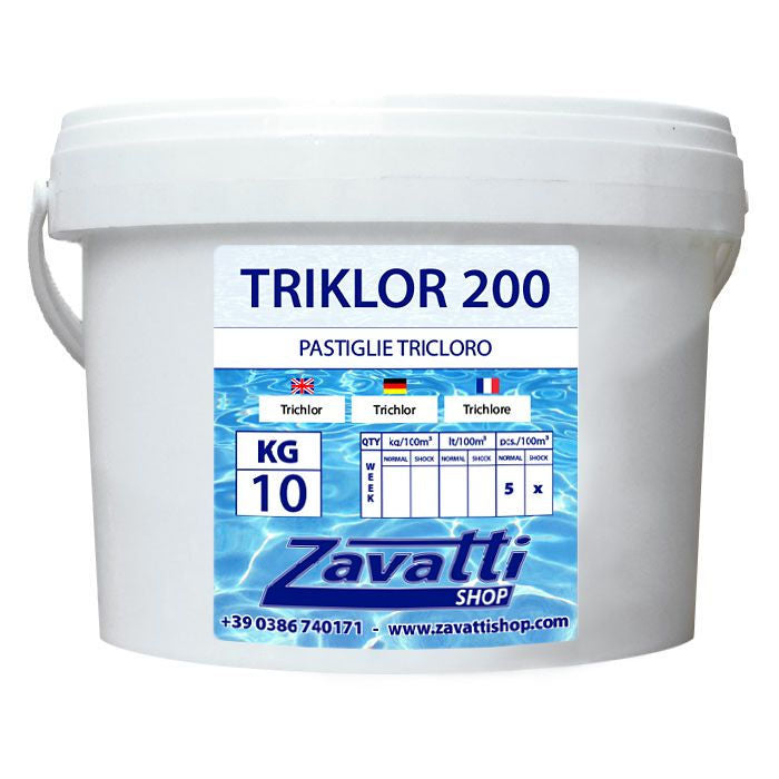 Piscinaonline 10 Kg Triklor 200 - Tricloro in Pastiglie da 200 gr