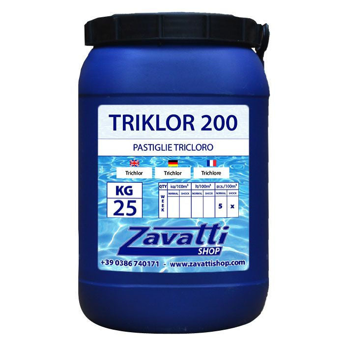 Piscinaonline 25 kg Triklor 200 - Tricloro in Pastiglie da 200 gr