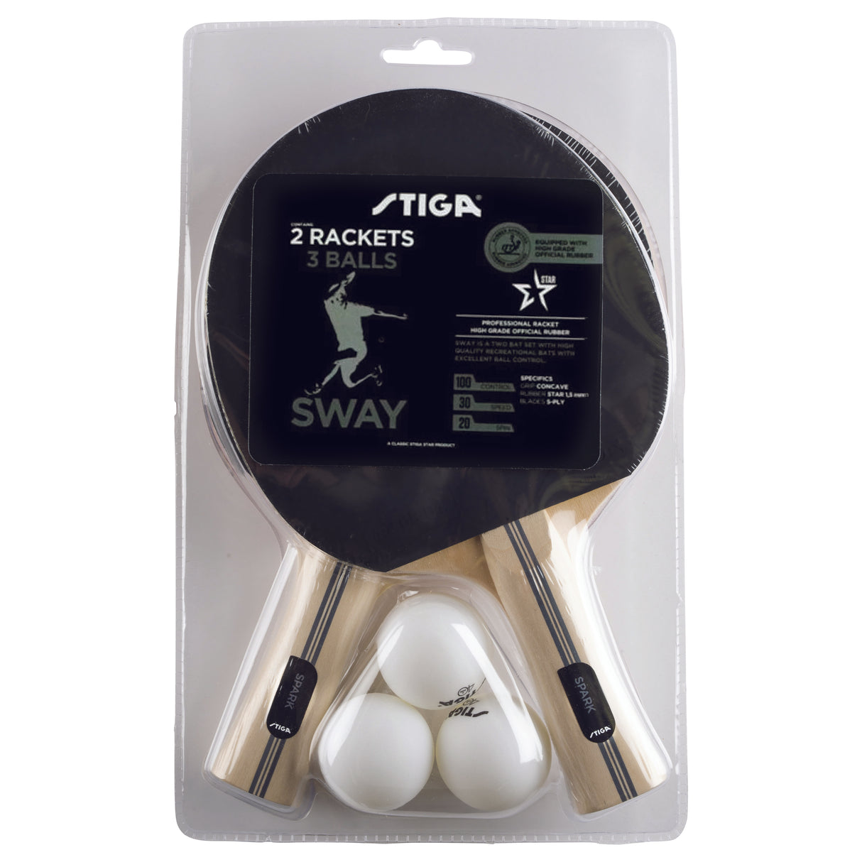 Stiga Set STIGA SWAY 2 racchette + 3 palline (hobby line)