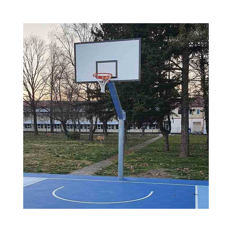 Vivisport Impianto monotubo, installabile basket/minibasket, tabelloni in resina melaminica, fissaggio a terra con bussola, struttura smontabile - ART. 4211