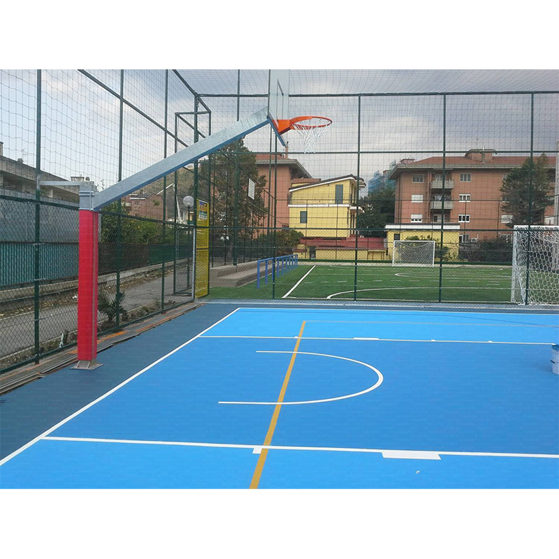 Vivisport Impianto monotubo, installabile basket/minibasket, tabelloni in resina melaminica, fissaggio a terra con piastra, struttura smontabile - ART. 4218