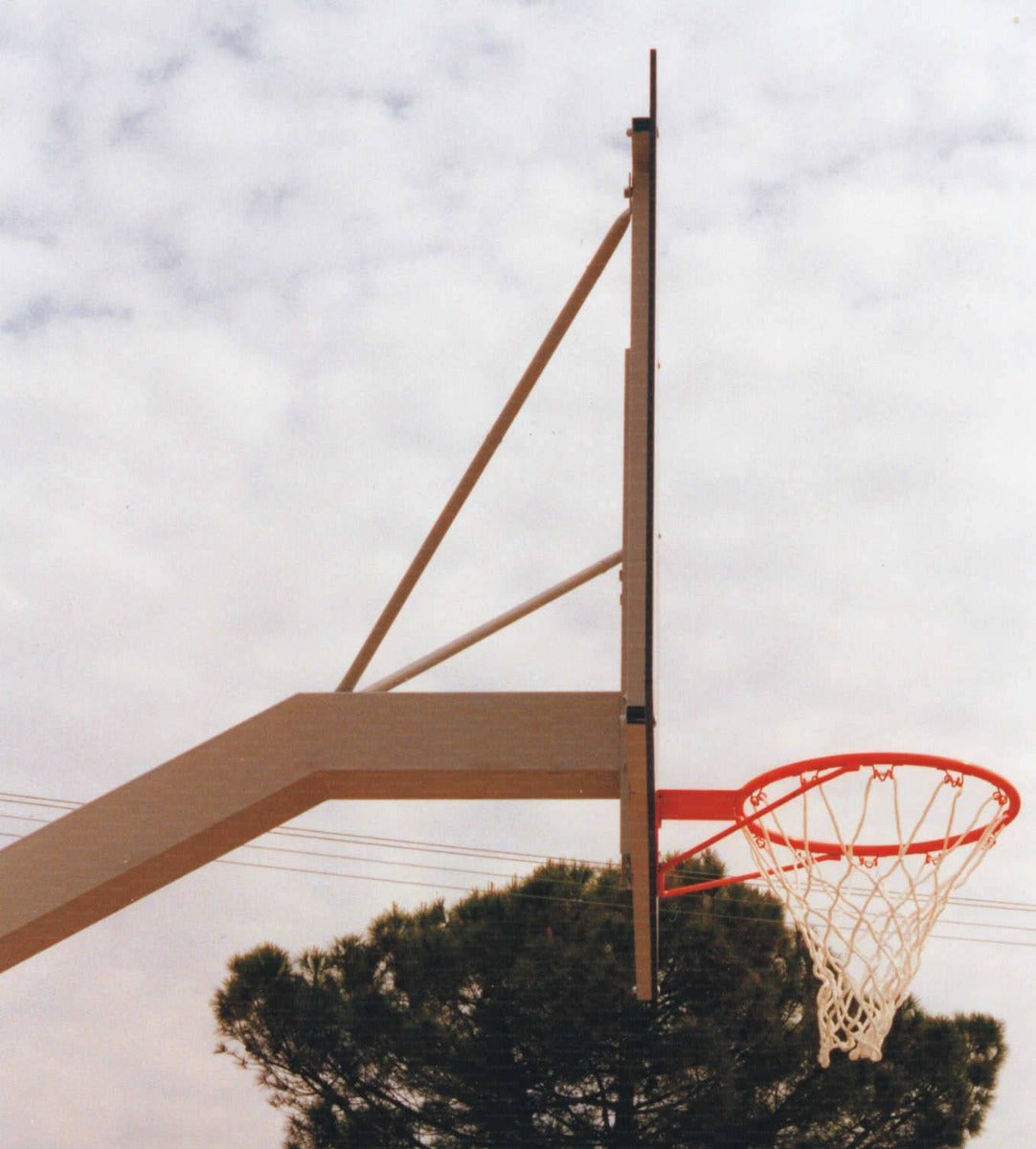 Vivisport Impianto monotubo trasportabile, tabellone in legno, verniciato Mod. College - ART. 4248