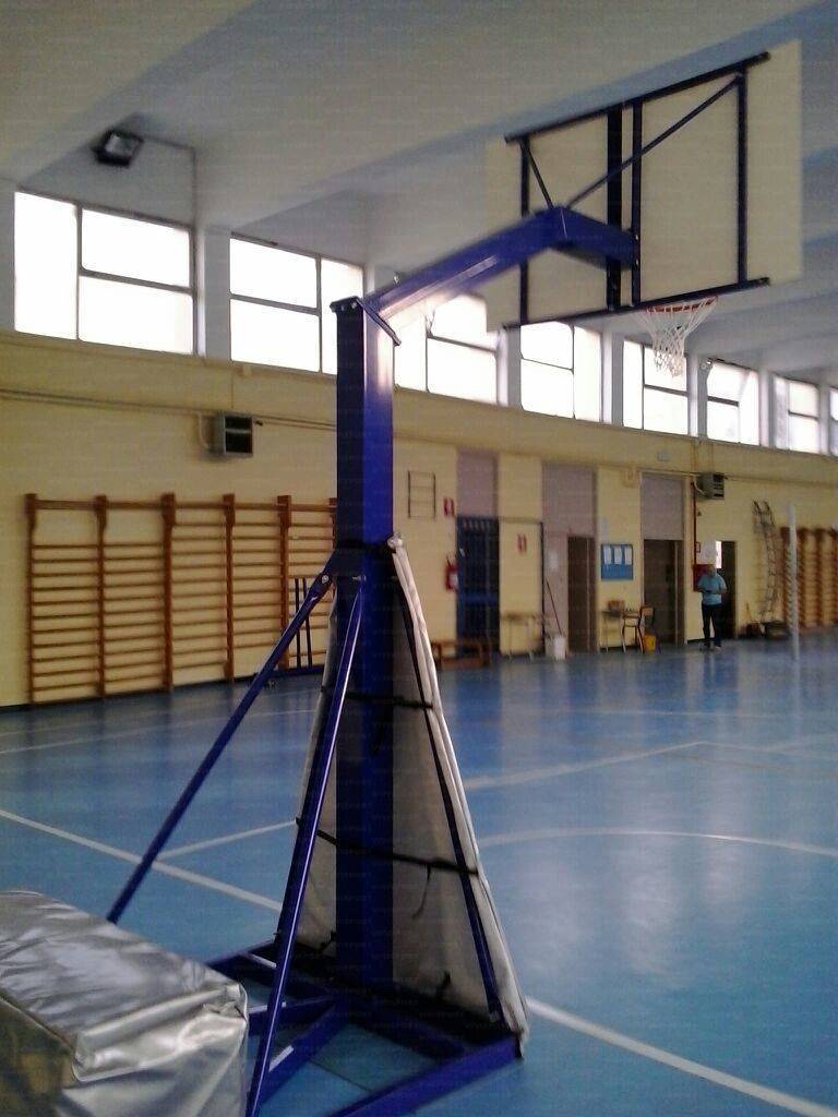 Vivisport Impianto monotubo trasportabile, tabellone in legno, verniciato Mod. College - ART. 4248