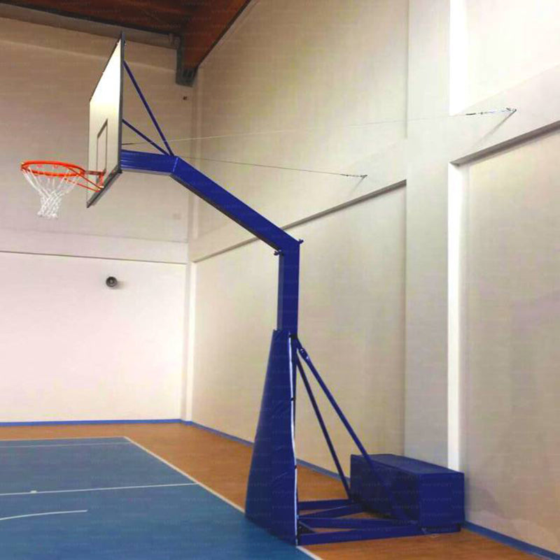 Vivisport Impianto monotubo trasportabile, tabellone in legno, verniciato Mod. College - ART. 4248