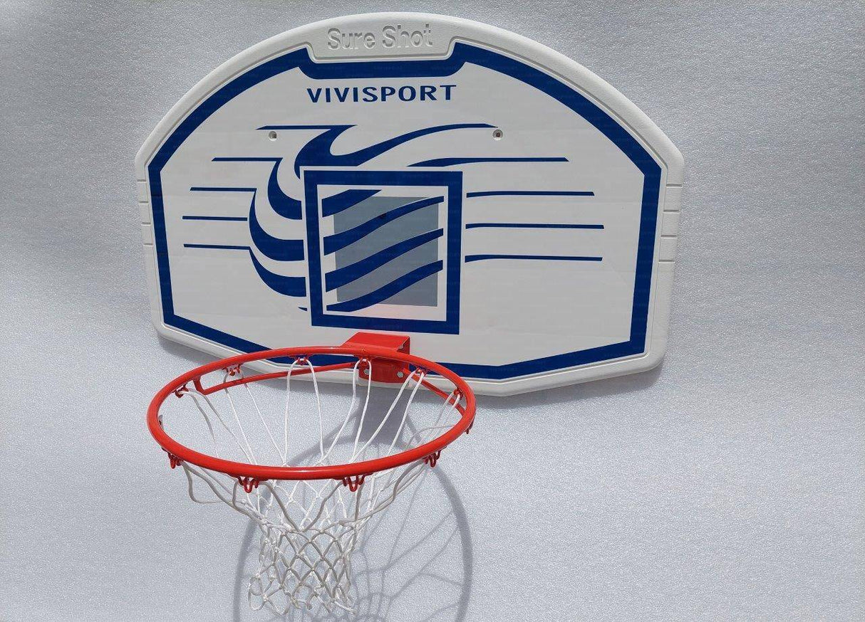 Vivisport Mezzo impianto basket a parete fisso, tabellone ovale cm. 112x73 - ART. 4268