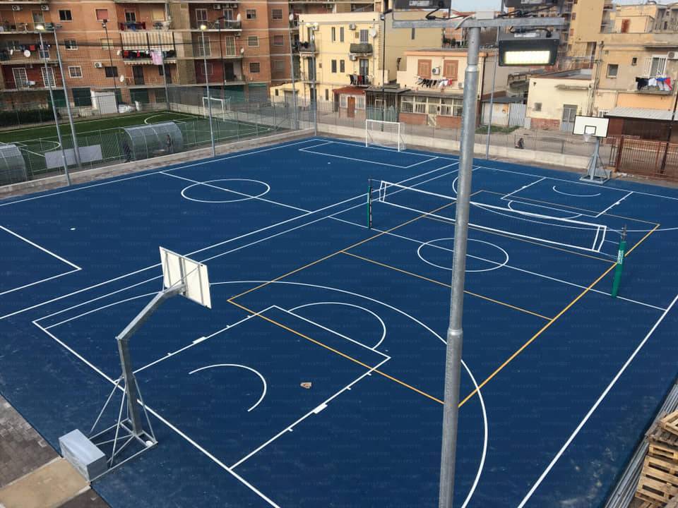 Vivisport Impianto monotubo trasportabile, tabellone in resina melaminica, zincato a caldo, Mod. College - ART. 4500