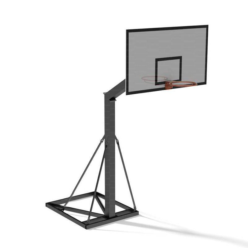 Vivisport Impianto monotubo fisso tramite bloccaggio base a terra, zincato a caldo, tabellone in resina melaminica - ART. 4501