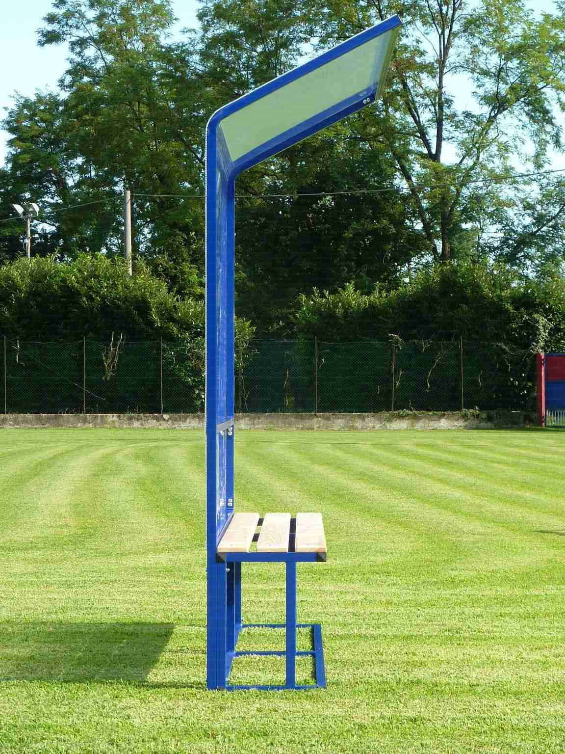 Vivisport Panchina serie economica, modulo da 2 m. - in acciaio verniciato con copertura in policarbonato alveolare - art. 6200