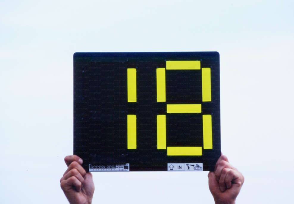 Vivisport Segnalatore cambio giocatori manuale con 2 cifre colore giallo e arancio - 6415