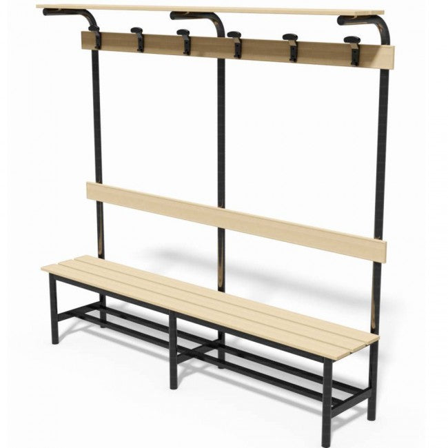 Vivisport Panca Spogliatoio Seduta, Schienale, Appendiabiti e Pianoborse 2m- Art. 9047
