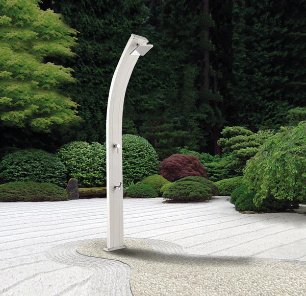 Arkema SPRING CURVED 25 LITER outdoor solar shower in aluminum, with foot washer - A120