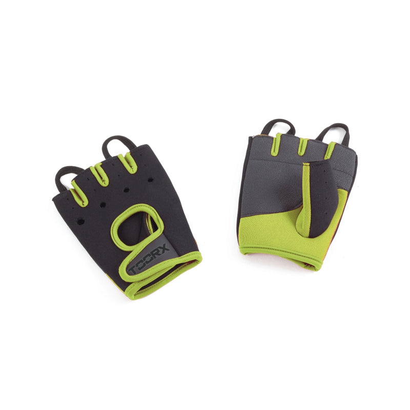 Toorx Guanti in neoprene, Lycra e pelle scamosciata (grigio/antracite/verde fluo)