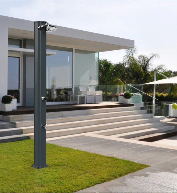 Arkema BIG JOLLY 35 LITER solar garden shower in aluminum, with foot washer - A320