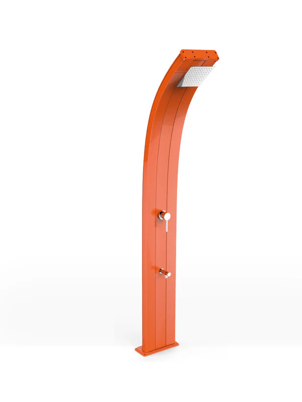 Arkema DADA CURVED 30-LITERS solar garden shower in aluminum, with foot washer - D320