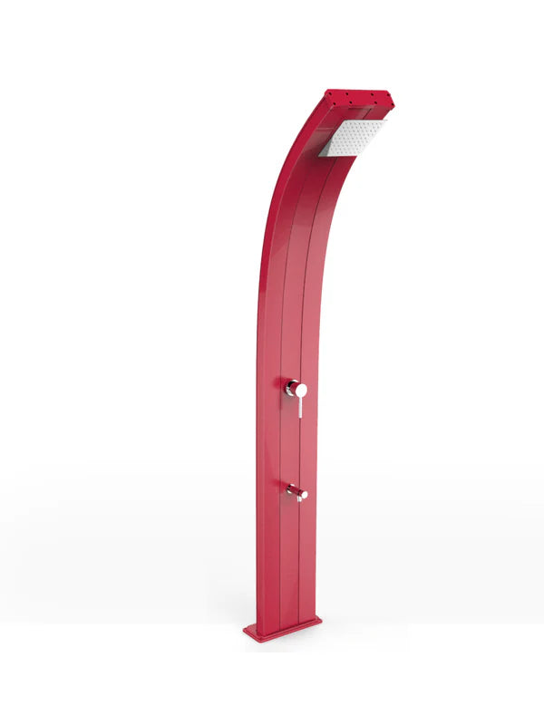 Arkema DADA CURVED 30-LITERS solar garden shower in aluminum, with foot washer - D320