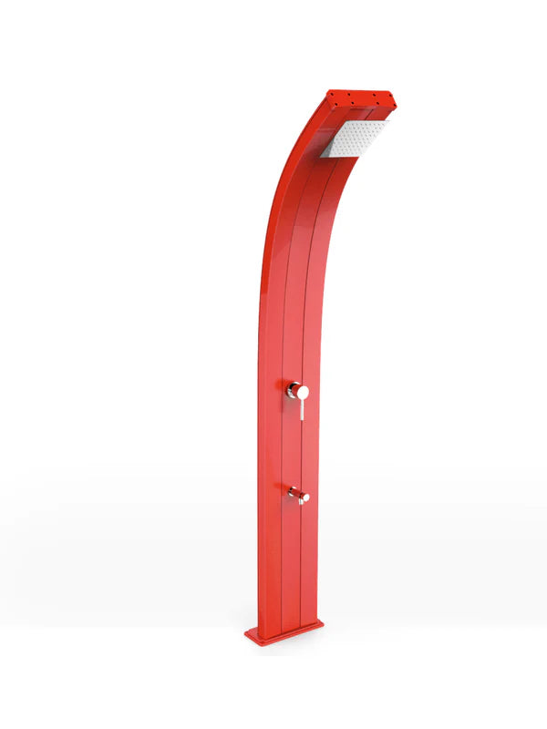 Arkema DADA CURVED 30-LITERS solar garden shower in aluminum, with foot washer - D320