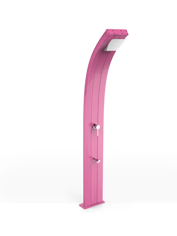 Arkema DADA CURVED 30-LITERS solar garden shower in aluminum, with foot washer - D320