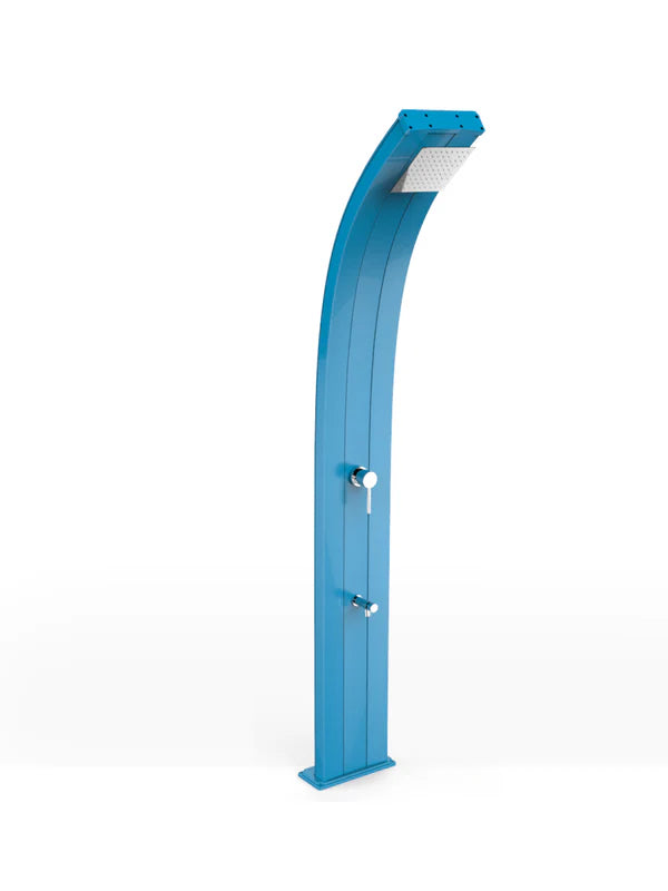 Arkema DADA CURVED 30-LITERS solar garden shower in aluminum, with foot washer - D320