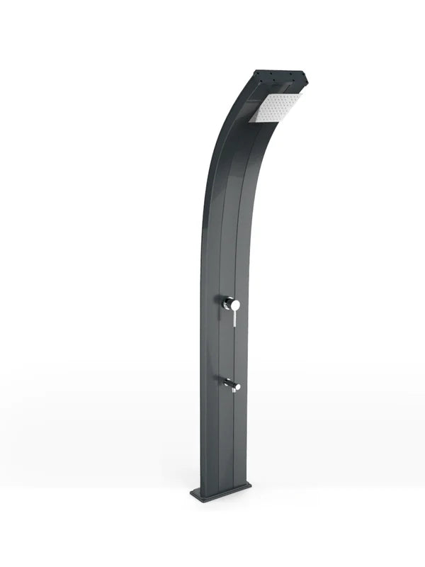 Arkema DADA CURVED 30-LITERS solar garden shower in aluminum, with foot washer - D320