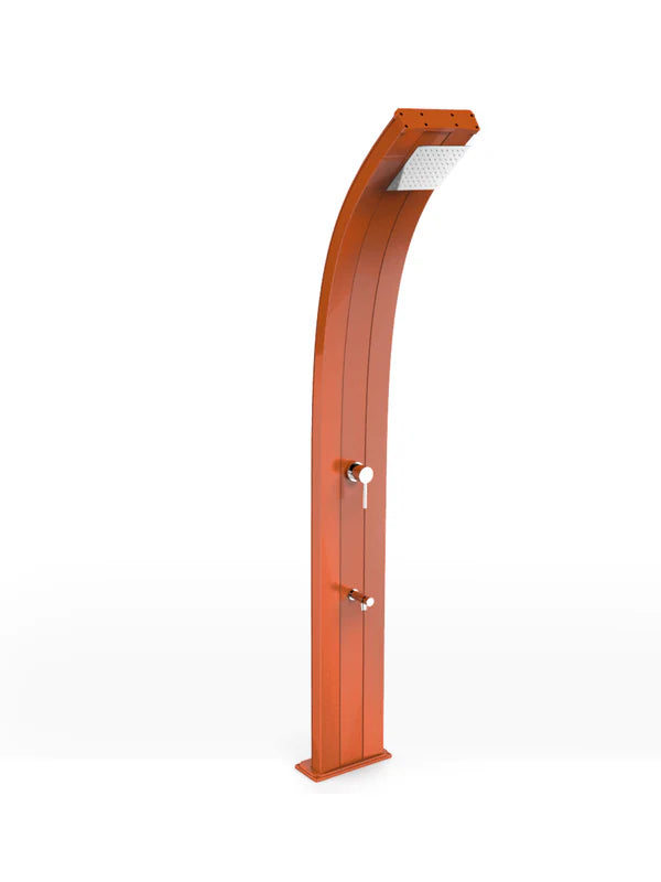 Arkema DADA CURVED 30-LITERS solar garden shower in aluminum, with foot washer - D320