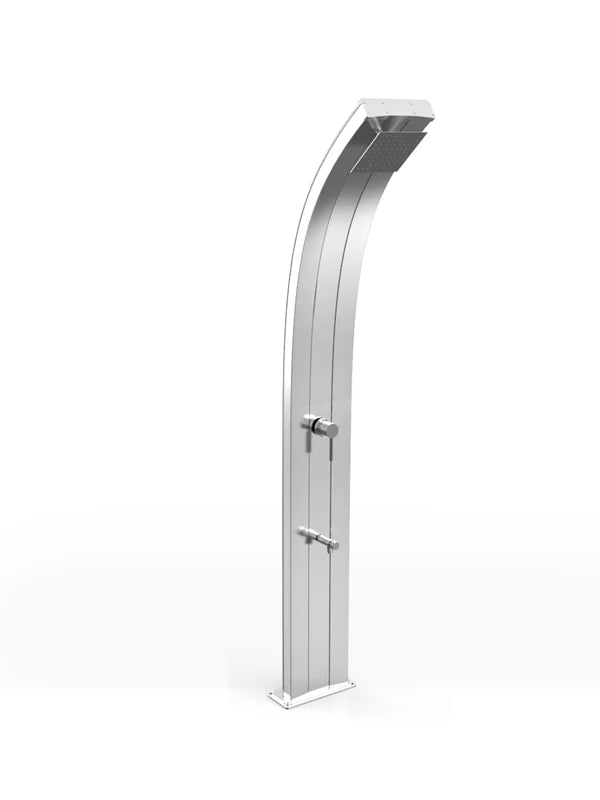 Arkema DADA CURVED 30-LITERS solar garden shower in aluminum, with foot washer - D320