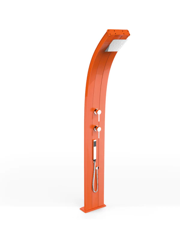 Arkema Doccia solare da esterno DADA CURVA 30 LITRI, in alluminio con doccetta mobile - D340