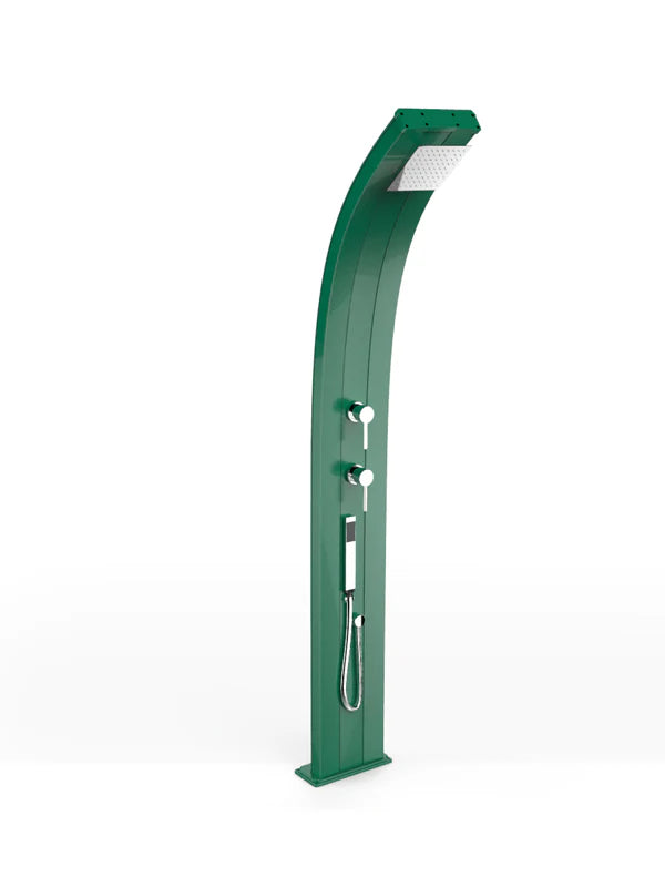 Arkema Doccia solare da esterno DADA CURVA 30 LITRI, in alluminio con doccetta mobile - D340