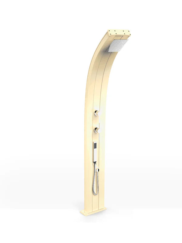 Arkema Doccia tradizionale da giardino DADA CURVA con doccetta mobile, in alluminio - D345