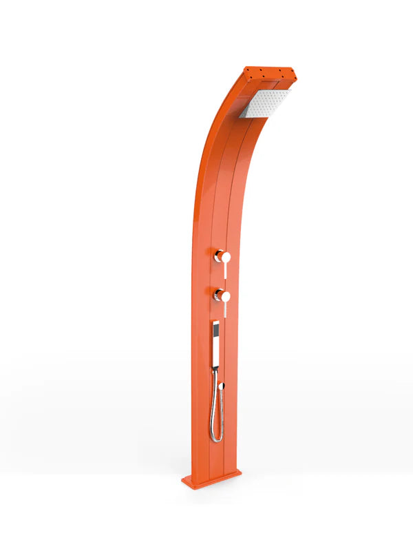 Arkema Doccia tradizionale da giardino DADA CURVA con doccetta mobile, in alluminio - D345