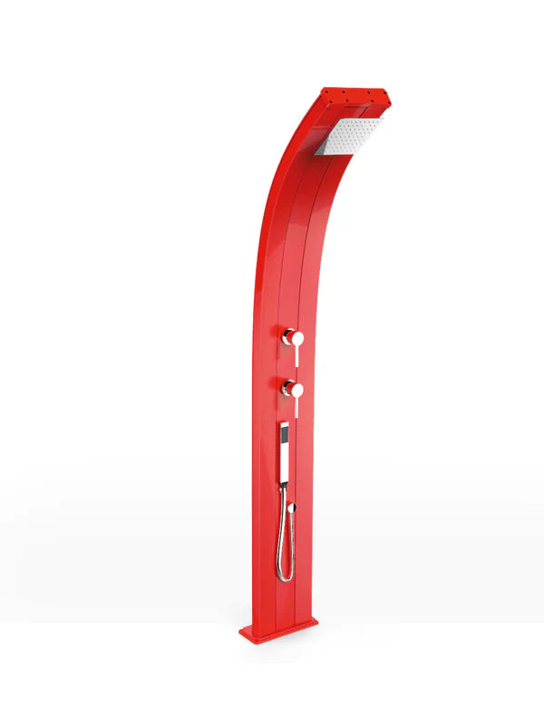 Arkema Doccia tradizionale da giardino DADA CURVA con doccetta mobile, in alluminio - D345