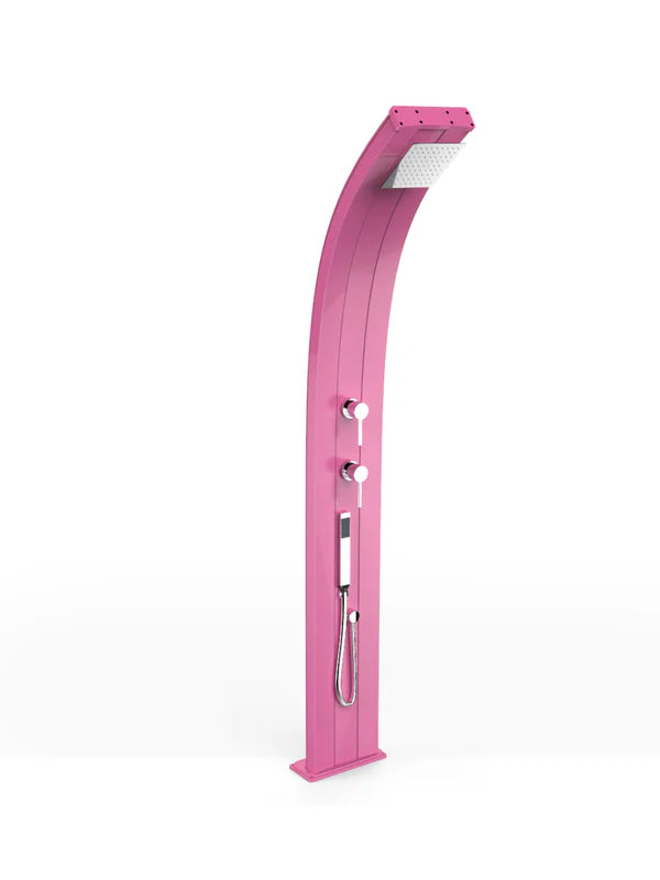 Arkema Doccia tradizionale da giardino DADA CURVA con doccetta mobile, in alluminio - D345