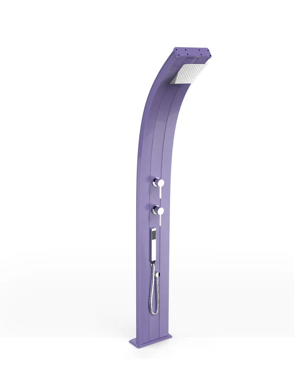 Arkema Doccia tradizionale da giardino DADA CURVA con doccetta mobile, in alluminio - D345