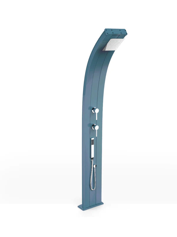 Arkema Doccia tradizionale da giardino DADA CURVA con doccetta mobile, in alluminio - D345