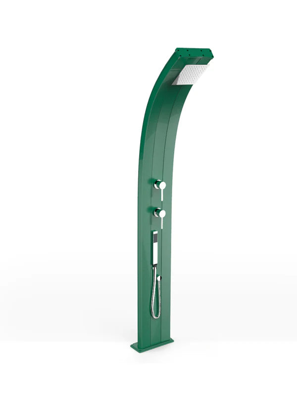 Arkema Doccia tradizionale da giardino DADA CURVA con doccetta mobile, in alluminio - D345