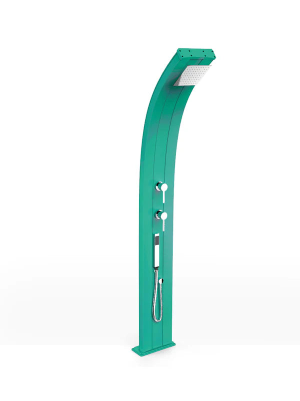 Arkema Doccia tradizionale da giardino DADA CURVA con doccetta mobile, in alluminio - D345