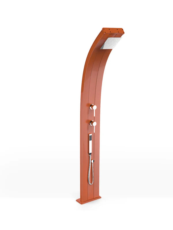 Arkema Doccia tradizionale da giardino DADA CURVA con doccetta mobile, in alluminio - D345