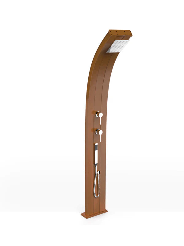 Arkema Doccia tradizionale da giardino DADA CURVA con doccetta mobile, in alluminio - D345