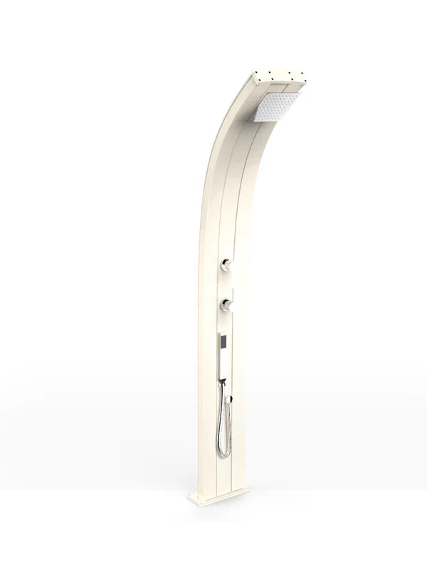 Arkema Doccia tradizionale da giardino DADA CURVA con doccetta mobile, in alluminio - D345