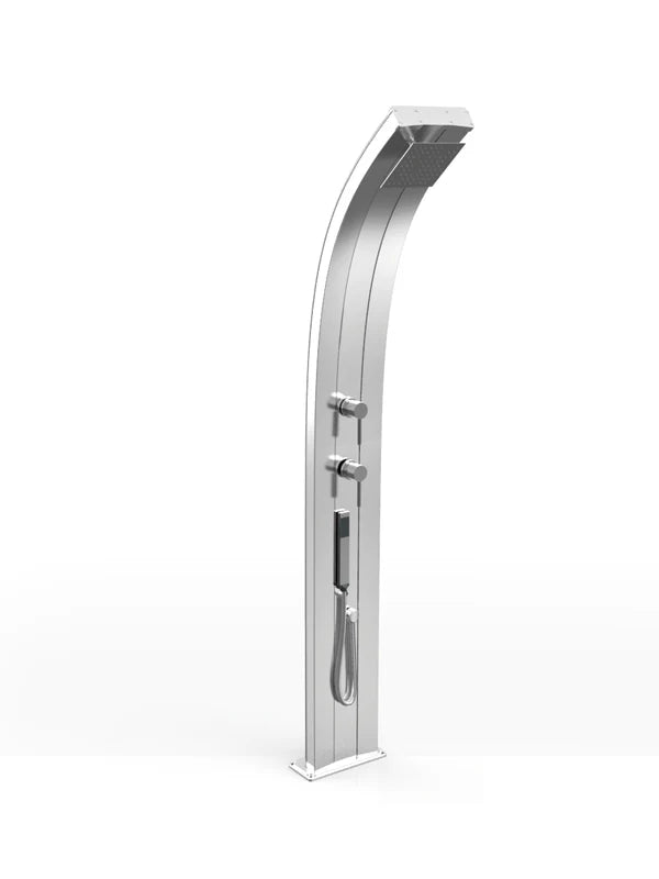 Arkema Doccia tradizionale da giardino DADA CURVA con doccetta mobile, in alluminio - D345