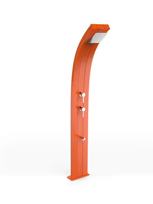 Arkema Doccia Solare Dada in alluminio con lavapiedi e nebulizzatori da 30 litri - D350