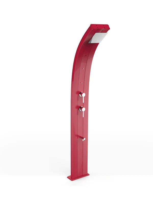 Arkema Doccia Solare Dada in alluminio con lavapiedi e nebulizzatori da 30 litri - D350