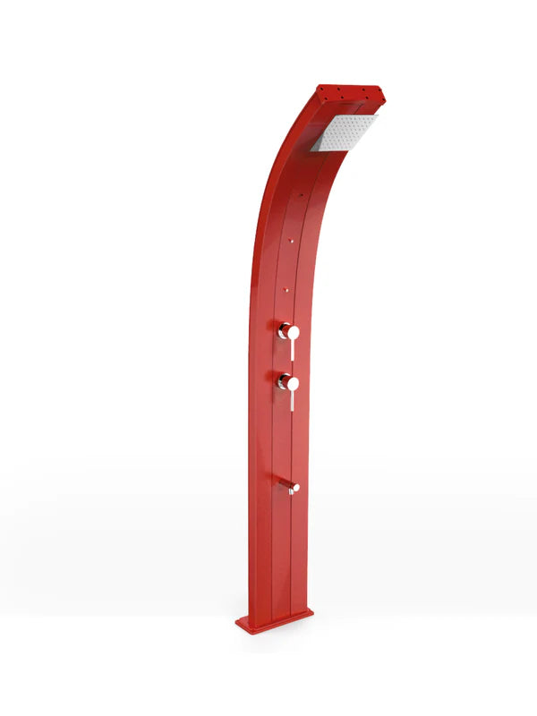 Arkema Doccia Solare Dada in alluminio con lavapiedi e nebulizzatori da 30 litri - D350