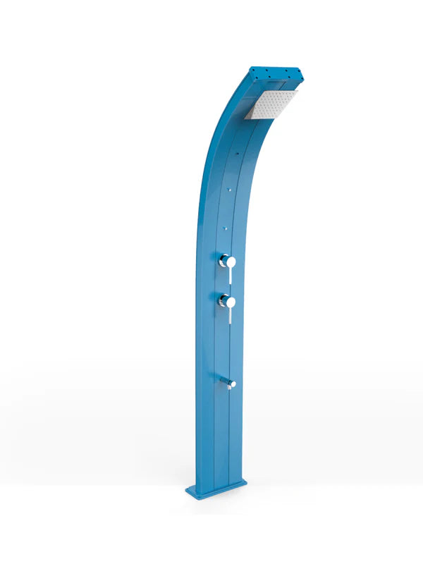 Arkema Doccia Solare Dada in alluminio con lavapiedi e nebulizzatori da 30 litri - D350