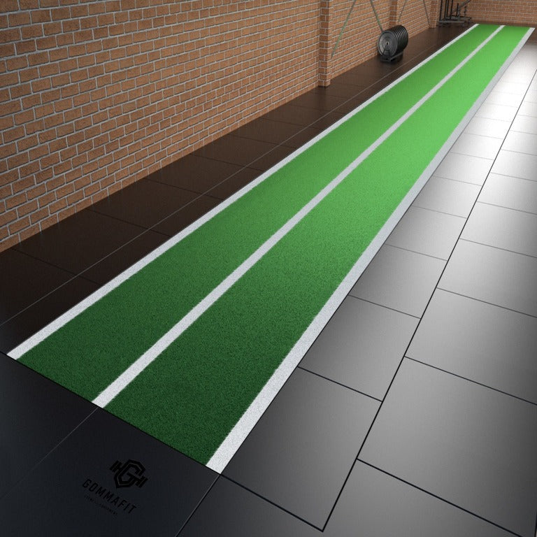 Pavimento in erba sintetica con linee bianche