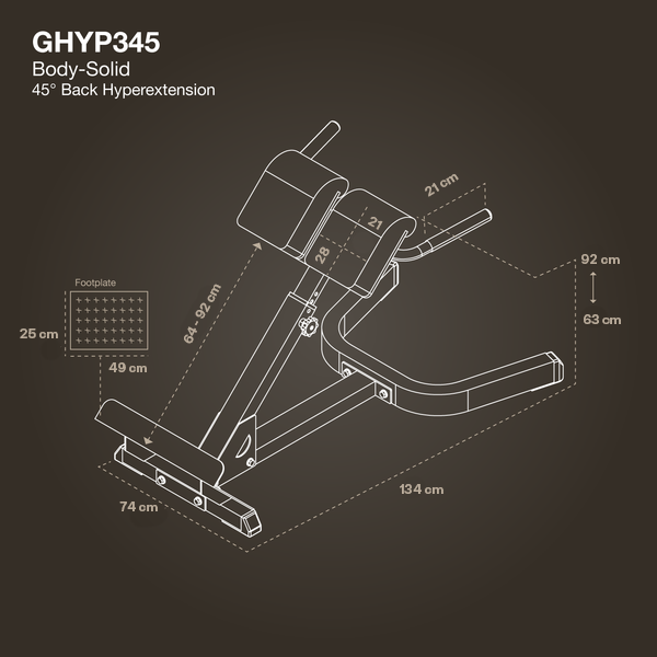 Body Solid Pro 45° Hypertension Bench - GHYP345