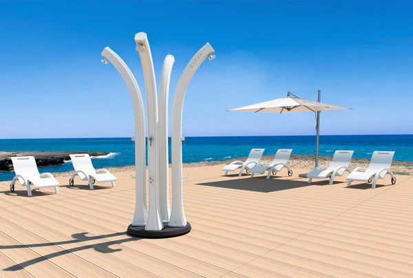 Arkema Happy Outdoor Solar Shower in Resin, with 23L Foot Washer - H120