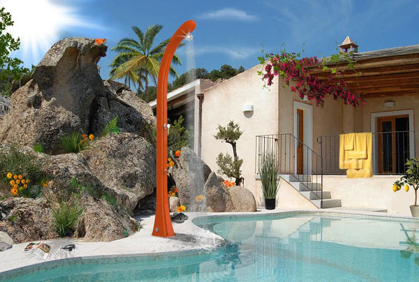 Arkema Happy One Outdoor Solar Shower in Resin with 20L Foot Washer - F120