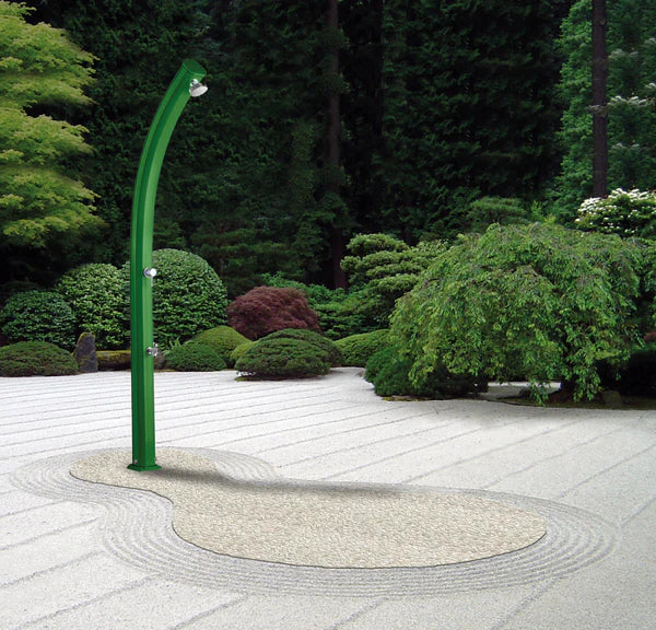 Arkema JOLLY CURVA 23 LITER outdoor solar shower, in aluminum with foot washer - A520