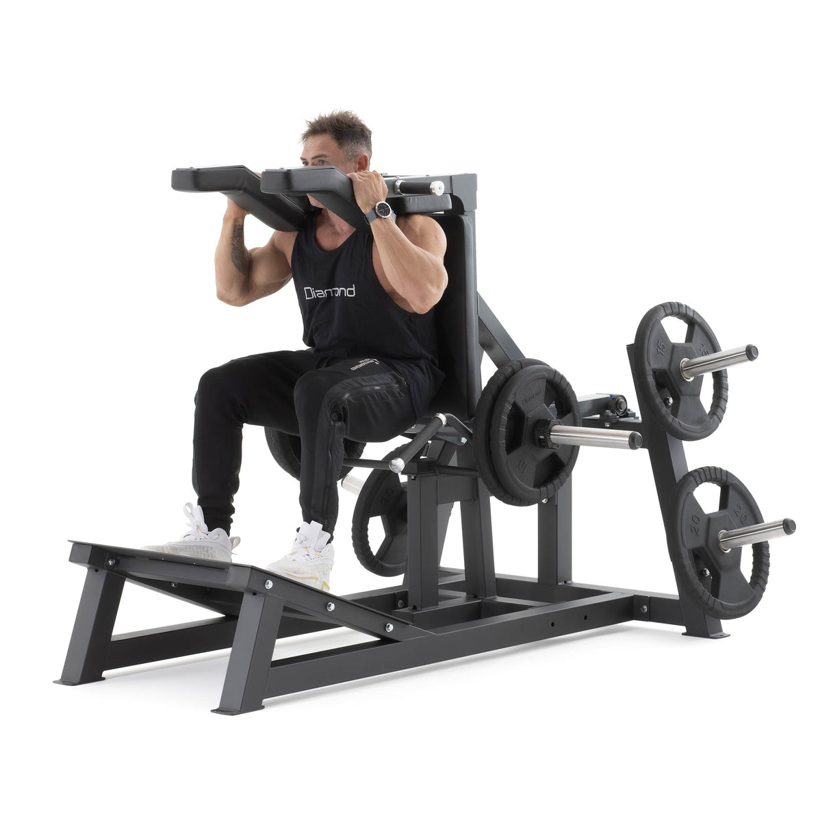 Diamond Hack Squat con sistema di blocco ala mano serie 300 - PL-HACKSQUAT-N